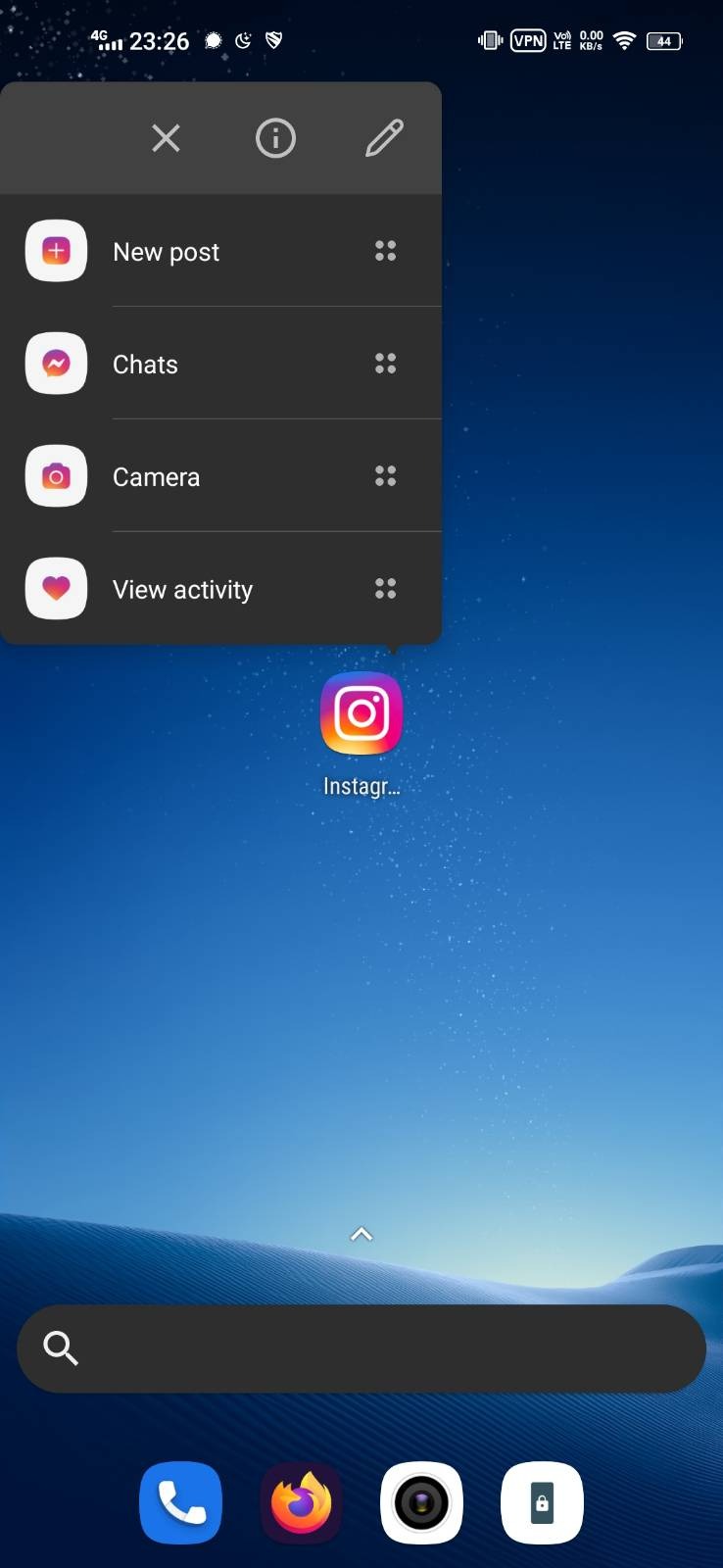 direct shortcuts from homescreen